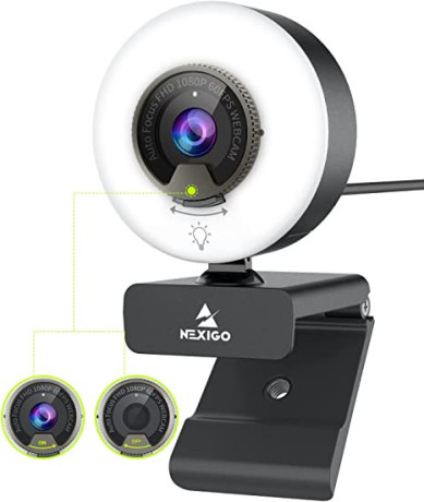 nexigo-n960e-1080p-60fps-webcam-with-light-software-included-fast-autofocus-built-in-privacy-cover-usb-web-camera-big-0