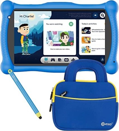 contixo-kids-tablet-v10-7-inch-hd-ages-3-7-toddler-tablet-with-sleeve-bag-bundle-big-1