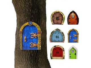 Besokuse 6 Pieces Mini Fairy Garden Door Set