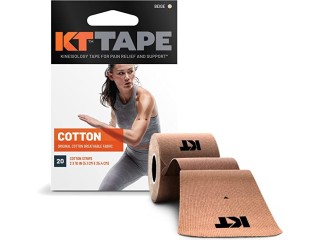 KT Tape, Original Cotton, Elastic Kinesiology Athletic Tape, 20 Count, 10 Precut Strips