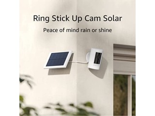Ring Stick Up Cam Solar HD security camera with two-way talk, Works with Alexa - White