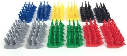 napoleonic-miniature-navy-sailing-ships-plastic-sailboat-figurines-red-blue-yellow-green-black-and-grey-toy-boats-big-0